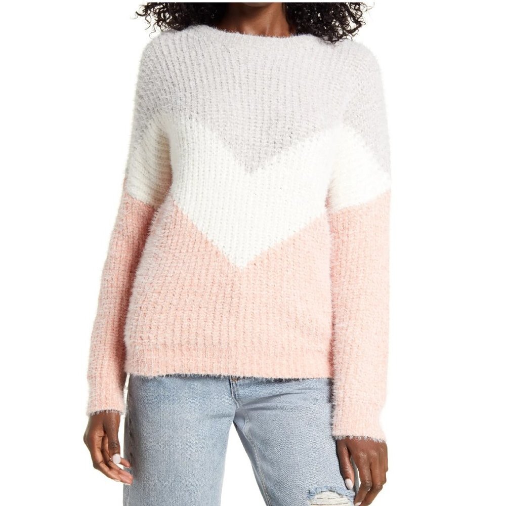LULUS Talk The Block Eyelash Knit Sweater